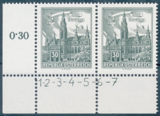 Briefmarke mit Symbolzahl(en)